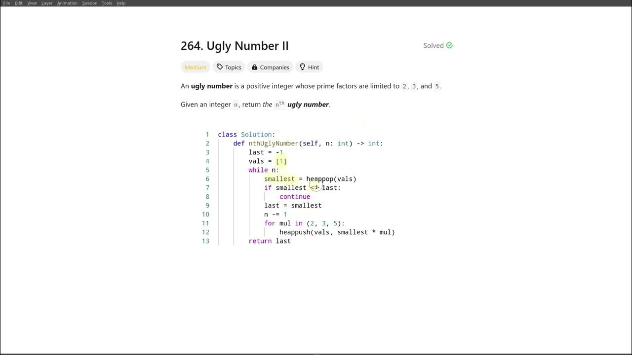 [August 18, 2024, LeetCode daily] 264. Ugly Number II - Python ...