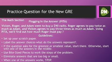 GRE Math Practice | Substitution Questions with the Plugging In the Answer (PITA) for Algebra