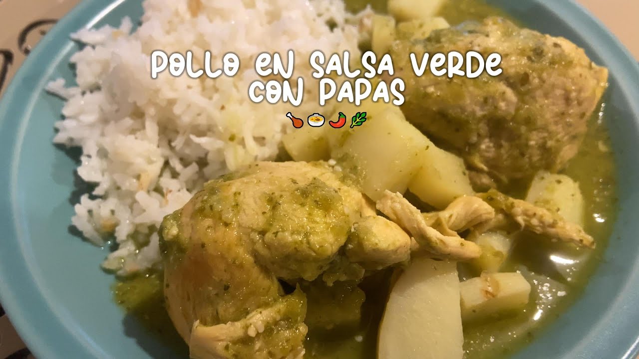 POLLO EN SALSA VERDE CON PAPAS | Receta de la abuela y su pinche