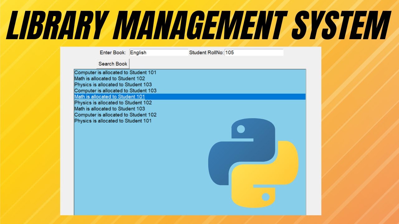 Python Projects | Library Management System in Python Tkinter with ...