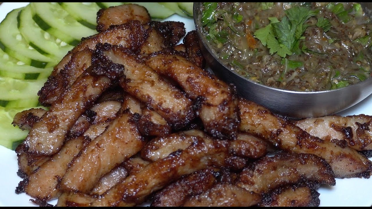 Moo Tod and Eggplant Dipping Sauce Jeow Mak Keua 4K YouTube