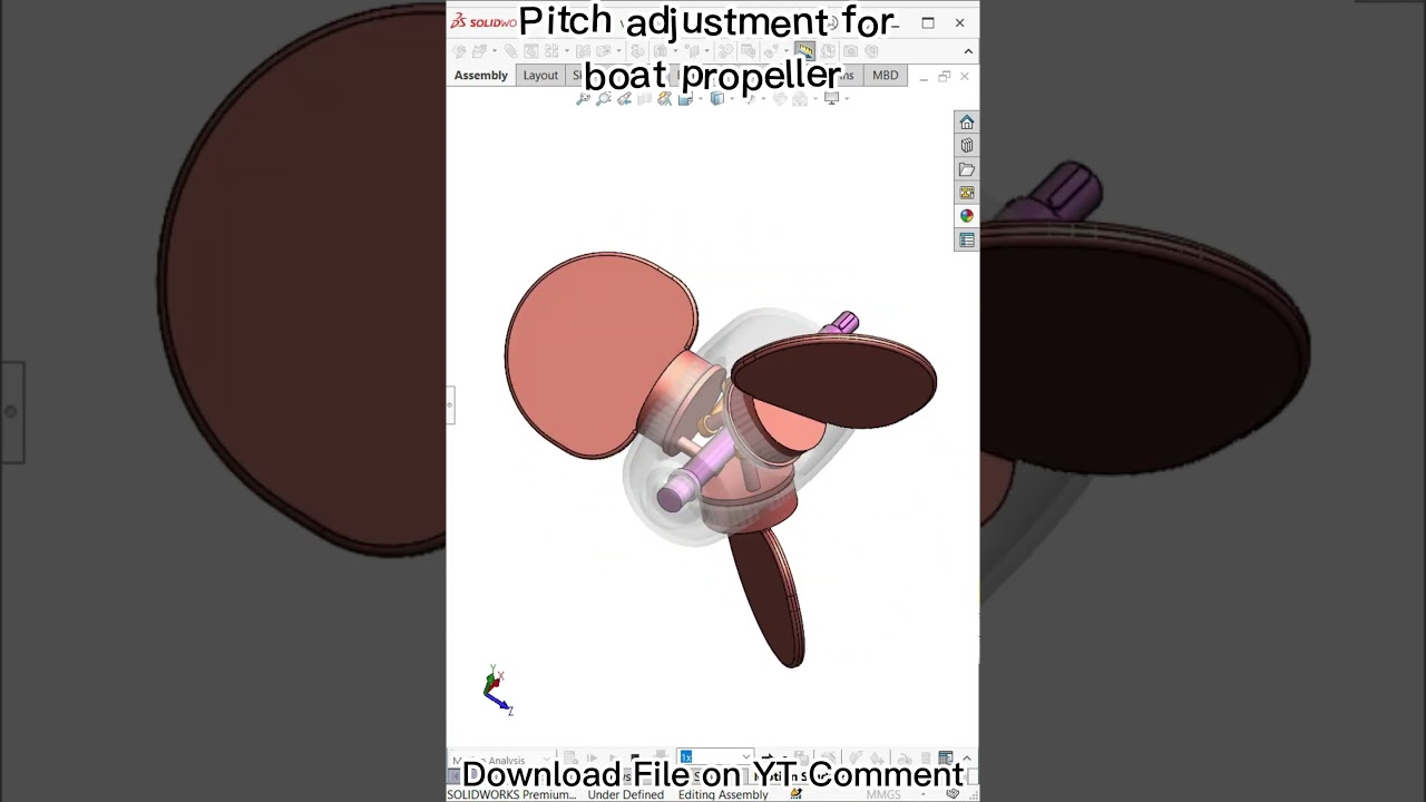 Pitch adjustment for boat propeller - Mechanical Animation 