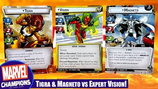 MARVEL CHAMPIONS Synthezoid Smackdown with Expert Vision vs Tigra & Magneto  |  Solo Playthrough
