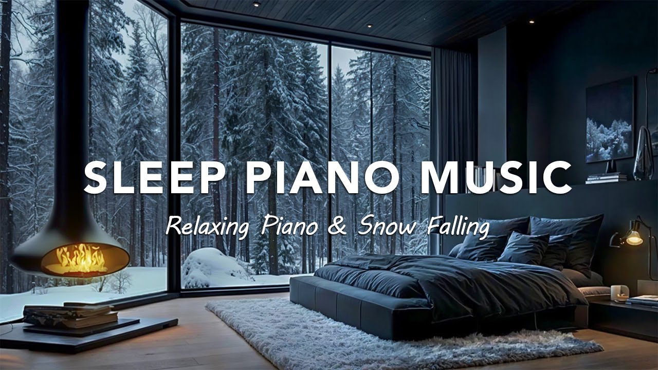 ЗАСЫПАЙ БЫСТРО - Нежное пианино и звук падающего снега | Музыка для глубокого сна и снятия стресса