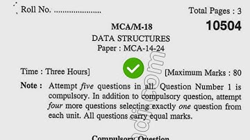 2018 Kuk MCA 2nd Sem Data Structure Question Paper