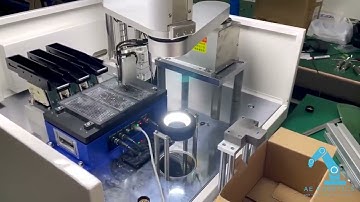 Small flexible vibrating scara robot feeding station