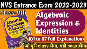 Algebraic Expression and Identities (Q1 to Q7) | Arihant Book English Medium Solution | JNVST Class9