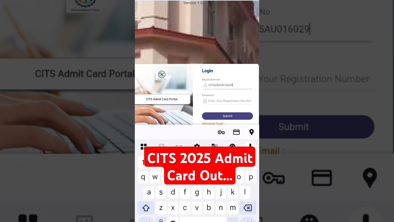 CITS 2025 Admit Card Download || CITS Admit Card || CITS Admit Card Out 