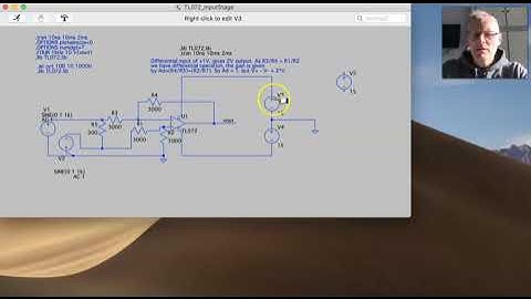 LTSpice Differential Amp Part 1 Config (TL072) DCSetup Transient Analysis