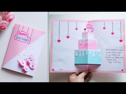 Idea Birthday Card 💕 / Pop up Birthday Card / DIY cake pop up card for ...