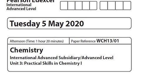 Unit 3 June 2020 - AS Chemistry Edexcel -  Dr  Hanaa Assil