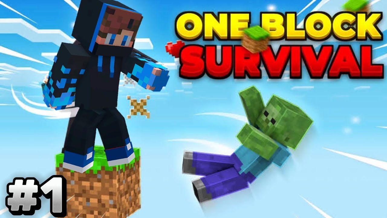 First Day in Minecraft ONE BLOCK || Gameplay #1 || Uday Gamerz - YouTube