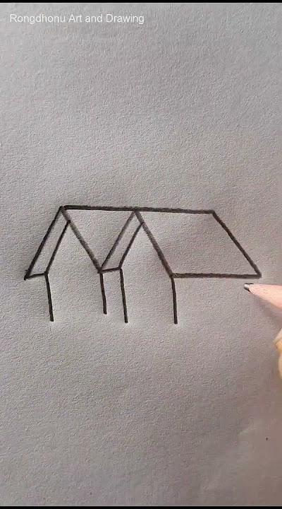 M diye ghor aka #house #drawing #M #lettersdrawing