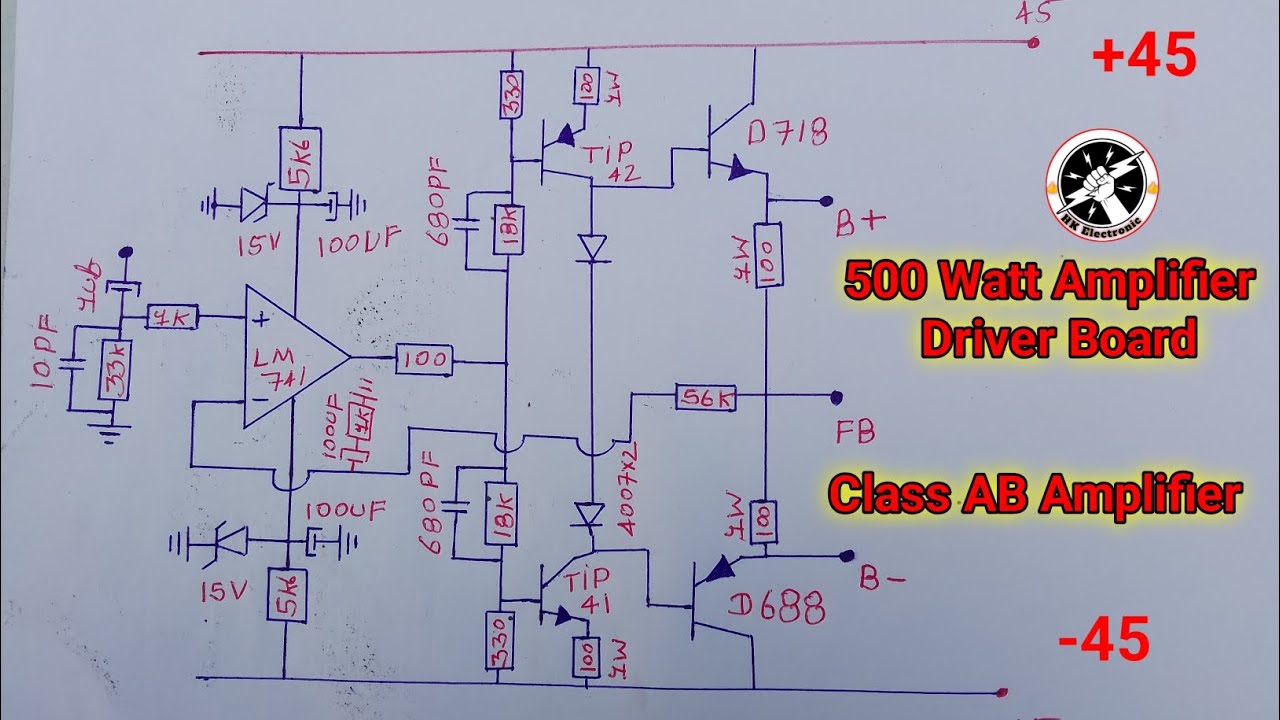 500 Watt Amplifier Driver Board |Class AB | D718/B688 Driver Transistor ...