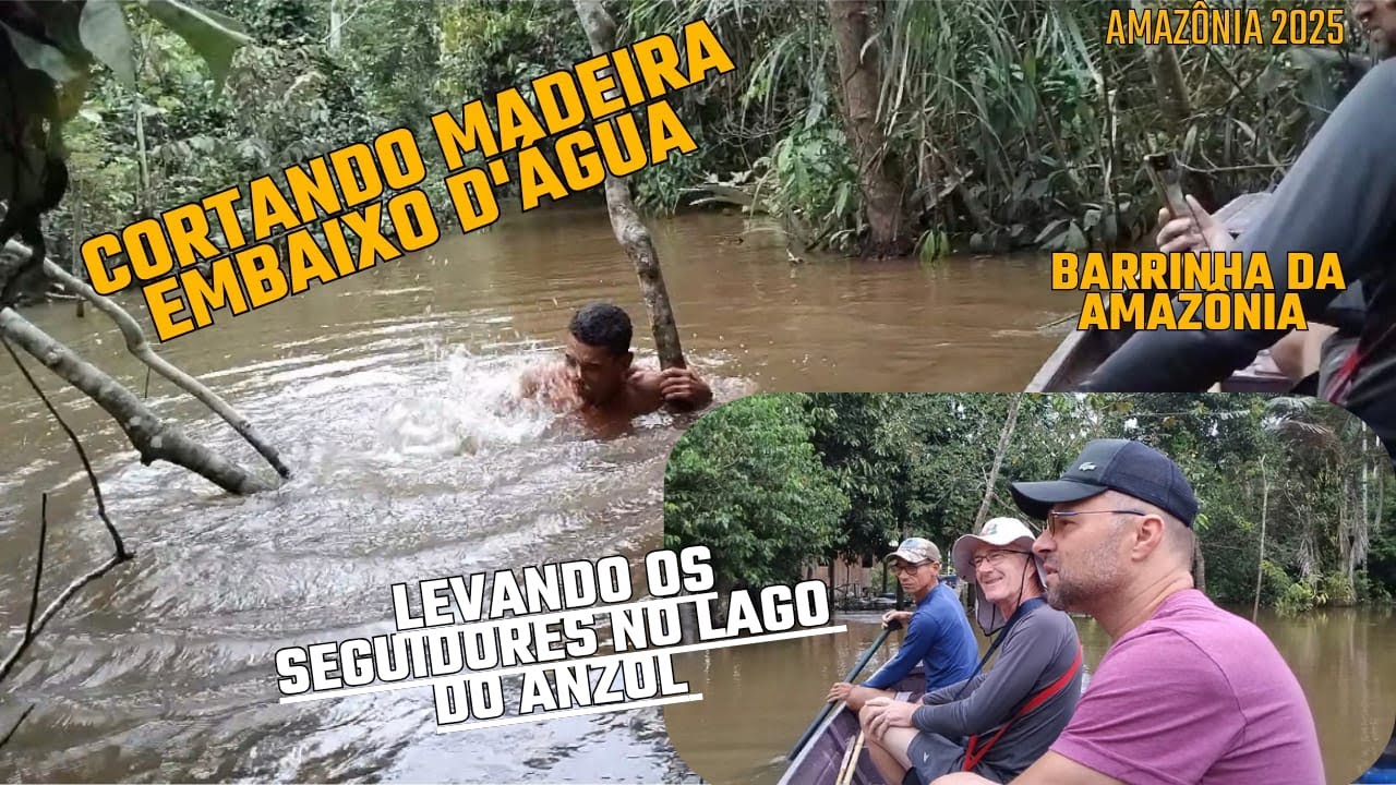 CORTANDO MADEIRA EMBAIXO D'ÁGUA / LEVANDO SEUS SEGUIDORES PRA CONHECER O LAGO DO ANZOL.