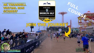 RBC NYRR 2023 Brooklyn Half Marathon Full Course Virtual Run | 4K NYC Treadmill Scenery [275]