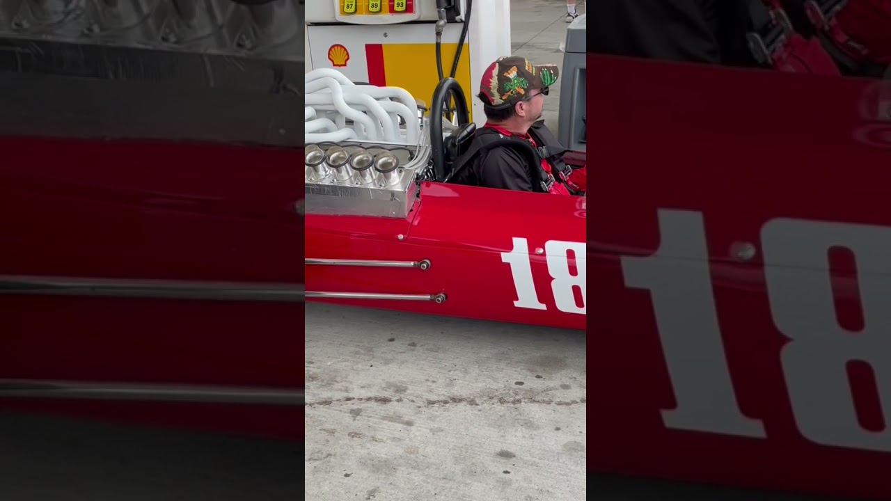 F1 Ferrari V12 at gas station 