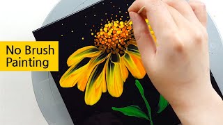 (455) Beautiful yellow flower | Easy Painting Tips | Fluid Acrylic for beginners | Designer Gemma77