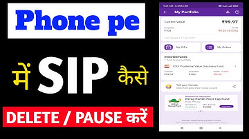phone pe sip delete / Cancel / Pause || how to cancel SIP in Phone pe app ||