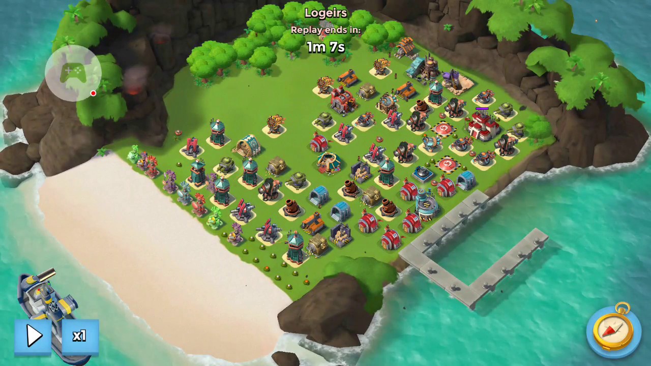 Boom Beach - Bypassing mines on a corner base