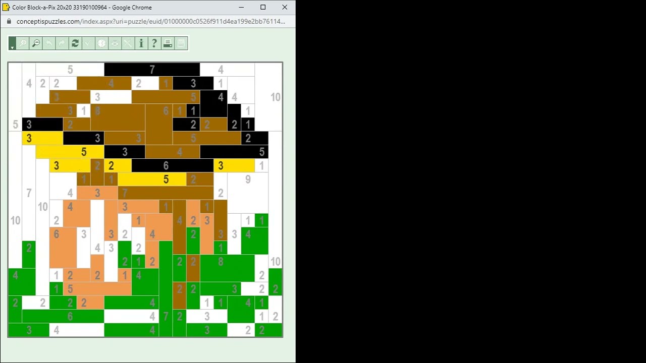Color Block-a-Pix megoldása lépésről lépésre 2022.11.11. A megoldás: Mushroom - gomba