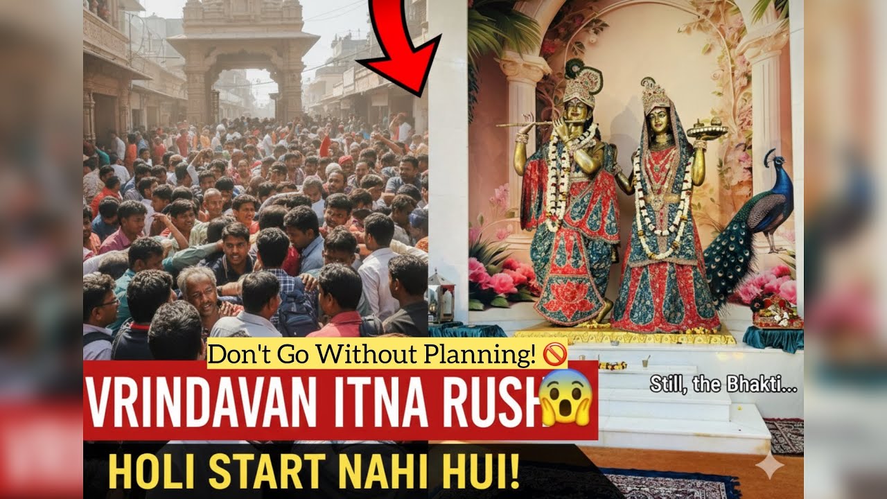 Warning! ⚠️Vrindavan Holi 2026: Holi start nahi hui aur itna RUSH! 😱 | Reality of Banke Bihari Crowd