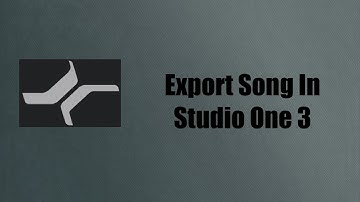 How To Export A Song In Studio One 3