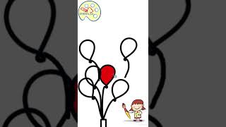 تعلم رسم بالونات رسومات سهلة وجميلة  How to draw a balloon | Easy drawings shorts