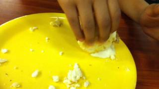Trying the Nugget in a Biscuit