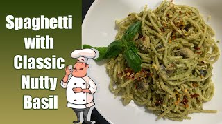 Spaghetti with Classic nutty Basil Pesto