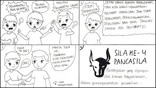 Cara Menggambar Membuat Komik Cerita Bergambar Tema Pancasila Sila ke-4 (Ep 265)