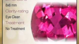 Exceptional GEM! Unheated, Bright Reddish Pink Rubelite Tourmaline Gemstone from Brazil, Oval Cut, 1