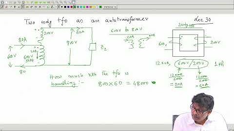 Lecture 30  Two Winding Transformer Connected as Auto Transformer