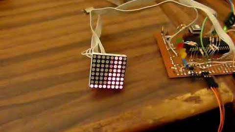 8x8 LED matrix memory oscilloscope on pic 16F877a