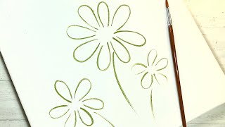 Как рисовать простые цветы / ромашки поэтапно