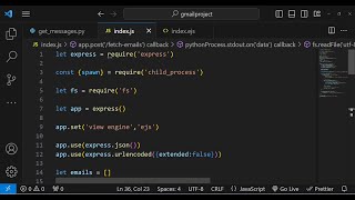 Node.js Express Project to View Gmail Inbox Messages in Browser Using IMAP in Python