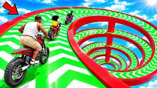 SHINCHAN AND FRANKLIN TRIED THE IMPOSSIBLE GIANT SPIRAL SPEED BOOSTER PARKOUR CHALLENGE GTA 5 screenshot 1