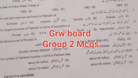 Mcqs 10th class Pak study Gujranwala board group 2  paper 2024 10th pak study evening paper