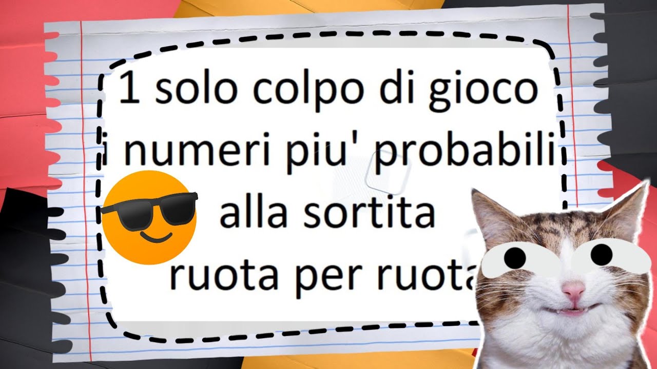REGALO DI FERRAGOSTO. 1 solo colpo di gioco. I numeri piu' probabili da giocare al lotto. Novita