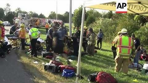 Two killed and several hurt as bus crashes and overturns