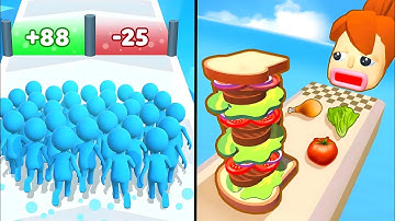 COUNT MASTER RUN vs SANDWICH 🥪 RUNNER - BURGER RUN ASMR Gameplay Android iOS. Satisfying Games.