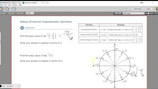 Values of inverse trigonometric functions Profile