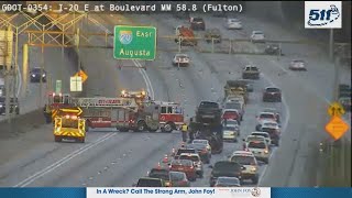 Lanes blocked on I-20 at Boulevard