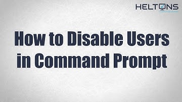 How to Disable User in (CMD) Command Prompt