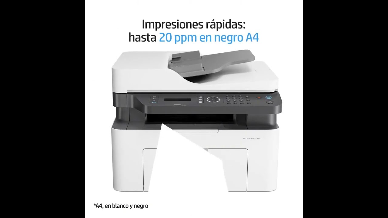 Impresora Multifuncional HP Laser 137fnw Monocromática