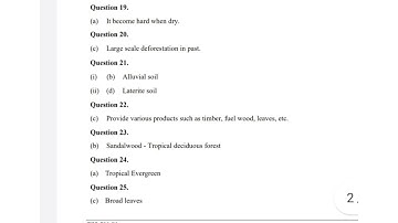 ICSE GEOGRAPHY SEMESTER 1 ANSWER KEY 2021-2022 || 07-12-2021 || 1080p