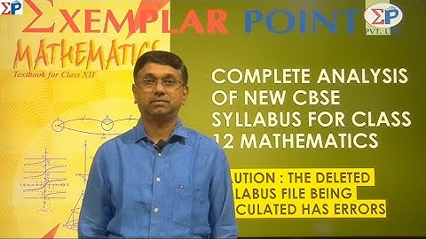 XII MATHS ANALYSIS DELETED SYLABUS CBSE 2020 21