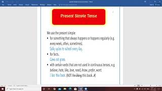 The present simple tense.  زمن المضارع البيسيط  .( انجليزي من الصفر)