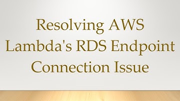 Resolving AWS Lambda