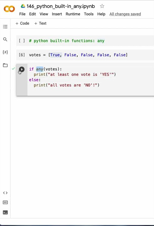 Python built-in functions: any() - YouTube